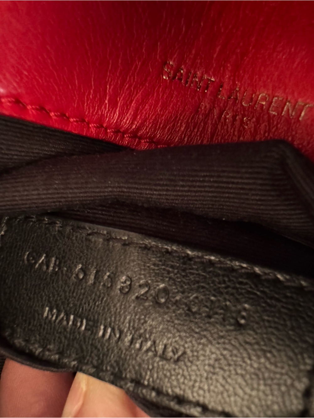 Saint Laurent Red Quilted Leather Chain Shoulder Bag - Picture 9 of 10
